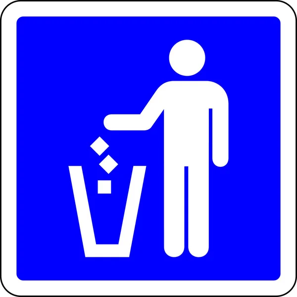 Trow Garbage Allowed Blue Sign White Background — Stock Photo, Image