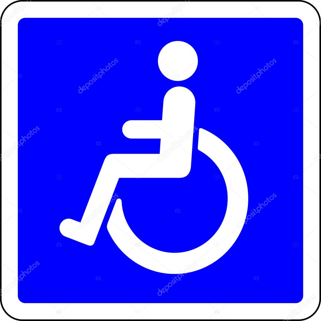 Disable people allowed blue sign on white background