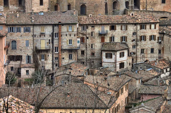 Starověké Středověké Domy Urbino Itálie — Stock fotografie