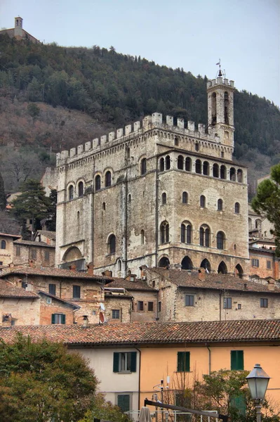 Pałac Konsulów Gubbio Umbria Włochy — Zdjęcie stockowe