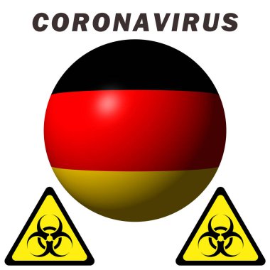 Alman bayrağında Coronavirus tehlikesi işareti