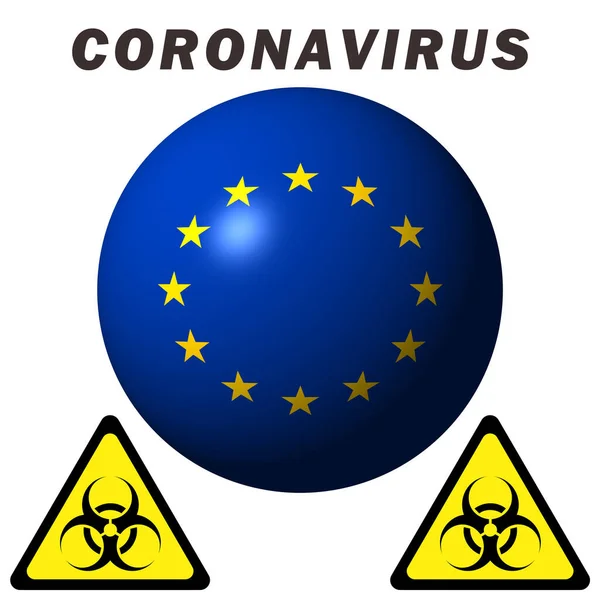 Segnale Pericolo Coronavirus Sulla Bandiera — Foto Stock