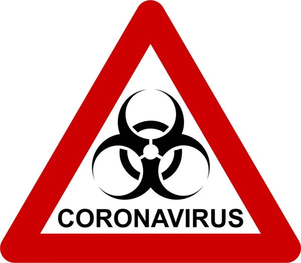 Warnschild Mit Biohazard Symbol Und Coronavirus Text — Stockfoto