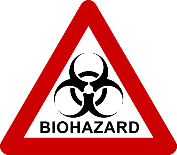 Biyolojik Tehlike Sembolü Biohazard Metni Içeren Uyarı Işareti — Stok fotoğraf