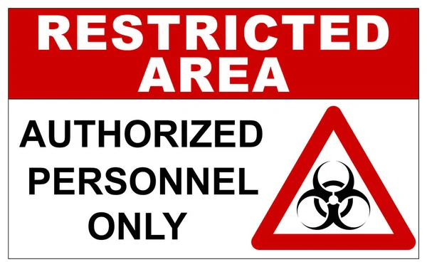 バイオハザード警告付きの制限区域標識 — ストック写真