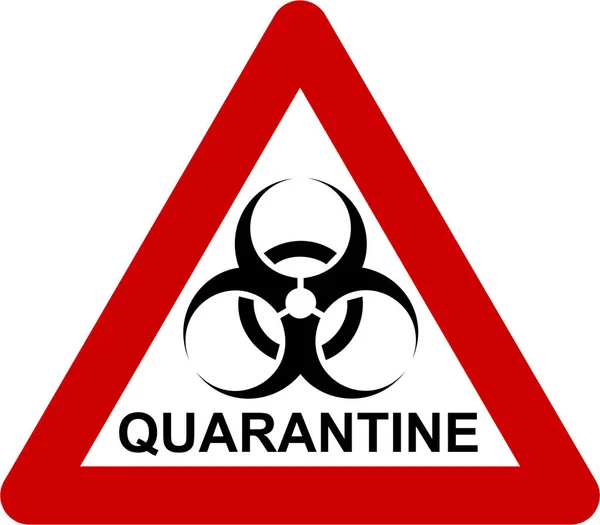 Waarschuwingsbord Met Biogevarensymbool Quarantine Tekst — Stockfoto