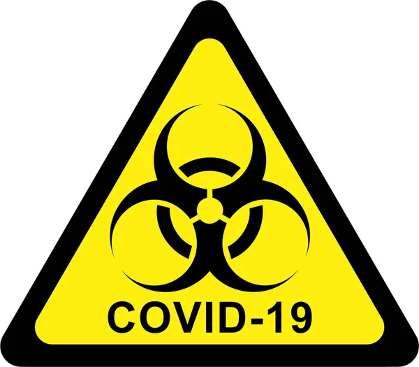 Varovné Znamení Symbolem Biohazard Textem Covid — Stock fotografie