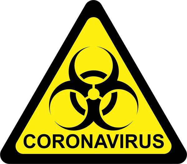 Warning Sign Biohazard Symbol Coronavirus Text — Stock Photo, Image