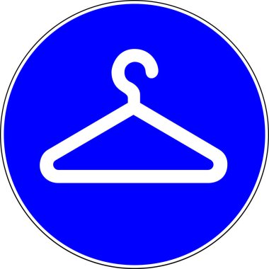 Beyaz arkaplanda mevcut mavi işaret