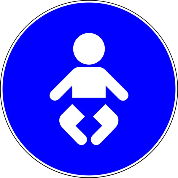 Babies Allowed Blue Sign White Background — Stock Photo, Image