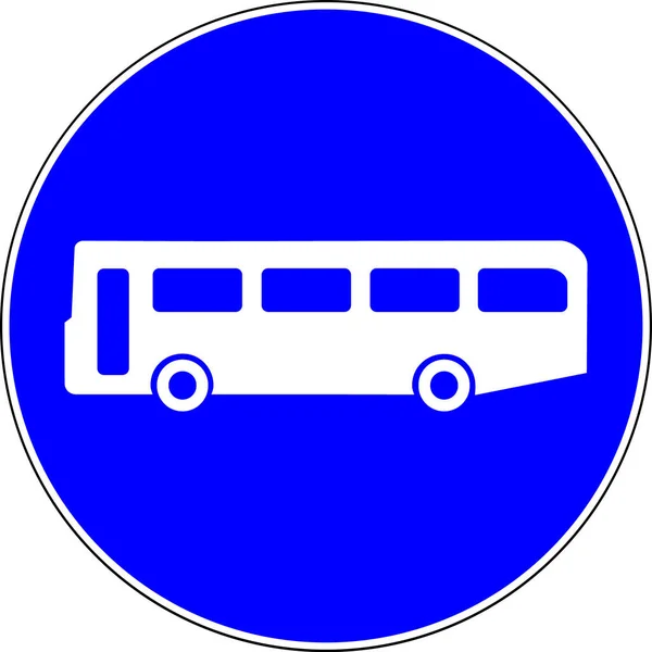 Bus Allowed Blue Sign White Background — Stock Photo, Image