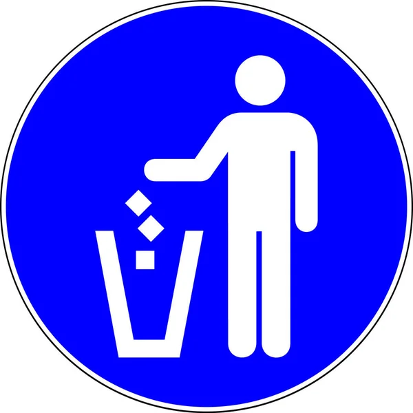 Trow Garbage Allowed Blue Sign White Background — Stock Photo, Image