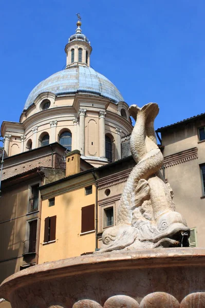 Fontana Dei Pesci Piazza Broletto Mantova Italia — Foto Stock