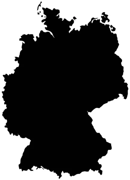 Almanya Haritası Siyah Renklerle Dolu — Stok fotoğraf