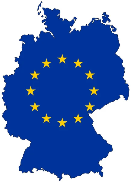 Map Germany European Union Flag — Stock Photo, Image