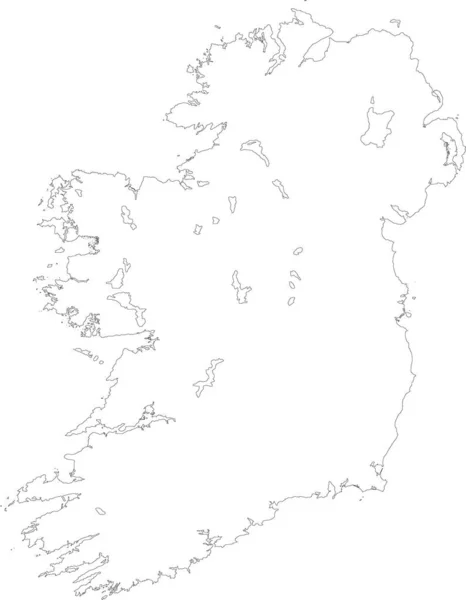 Χάρτης Της Ιρλανδίας Γεμάτος Λευκό Χρώμα — Φωτογραφία Αρχείου