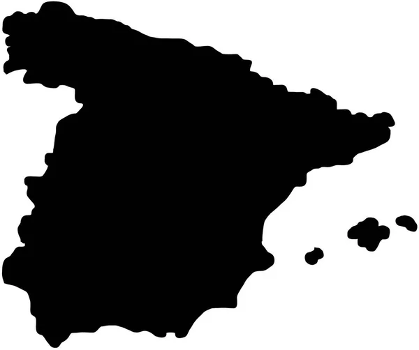 Spanya Haritası Siyah Renklerle Dolu — Stok fotoğraf