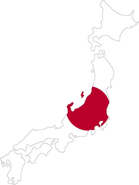 Карта Японии Официальным Флагом — стоковое фото