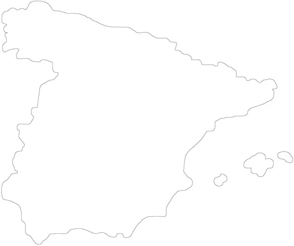 Mapa España Lleno Color Blanco — Foto de Stock