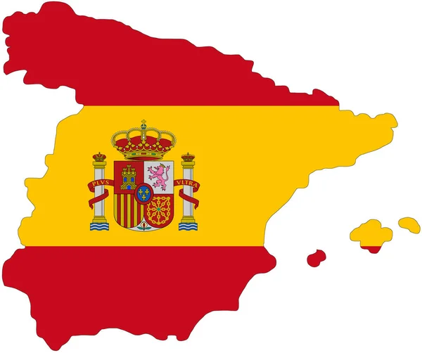 Mapa España Con Colores Oficiales Bandera —  Fotos de Stock