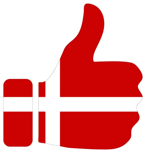 Thumbs Sign Flag Denmark Nation — Stock Photo, Image