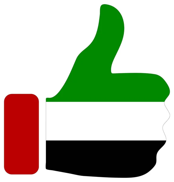 Firma Pulgares Con Bandera Emiratos Árabes Unidos — Foto de Stock