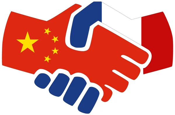 Китай Франция Рукопожатие Символ Согласия Дружбы — стоковое фото