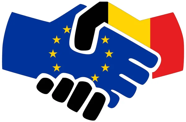 Belgium Kézfogás Megállapodás Vagy Barátság Szimbóluma — Stock Fotó