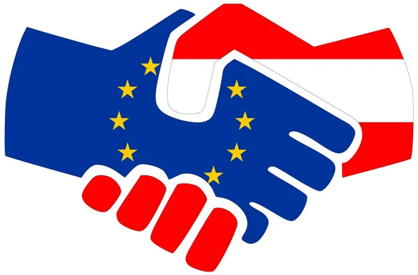 Austria Handshake Symbol Agreement Friendship — Stock Photo, Image