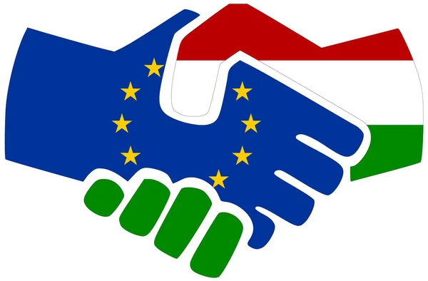 Ungarn Handschlag Symbol Der Übereinkunft Oder Freundschaft — Stockfoto