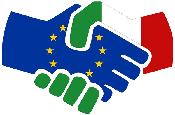 Itálie Potřesení Rukou Symbol Dohody Nebo Přátelství — Stock fotografie