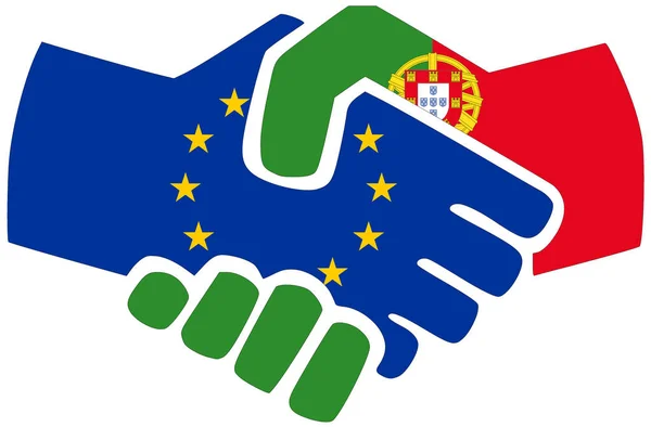 Πορτογαλία Χειραψία Σύμβολο Συμφωνίας Φιλίας — Φωτογραφία Αρχείου