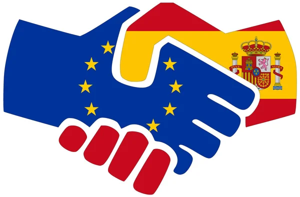 Ισπανία Χειραψία Σύμβολο Συμφωνίας Φιλίας — Φωτογραφία Αρχείου