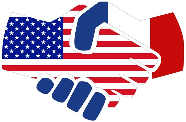 Usa France Handshake Symbol Agreement Friendship — Stock Photo, Image