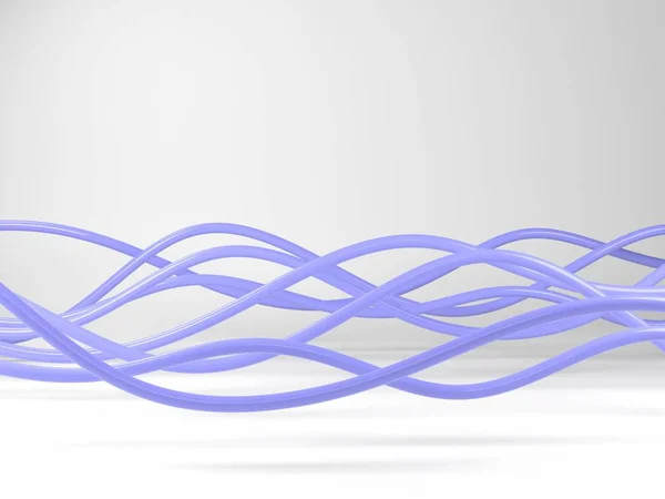 Violette Stromkabel oder abstrakte Linien, 3D-Illustration. — Stockfoto