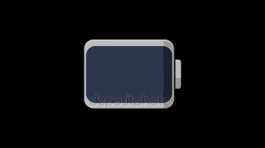 Düz stil simgesi pilin şarj edilmesi ve dijital ekolayzer, motion grafik animasyon ses dalgası.