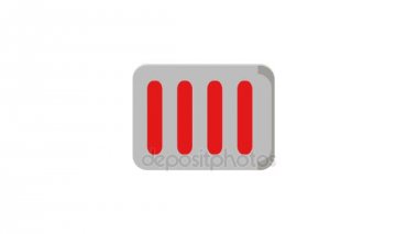 Düz stil pil simgesi şarj, motion grafik animasyon.