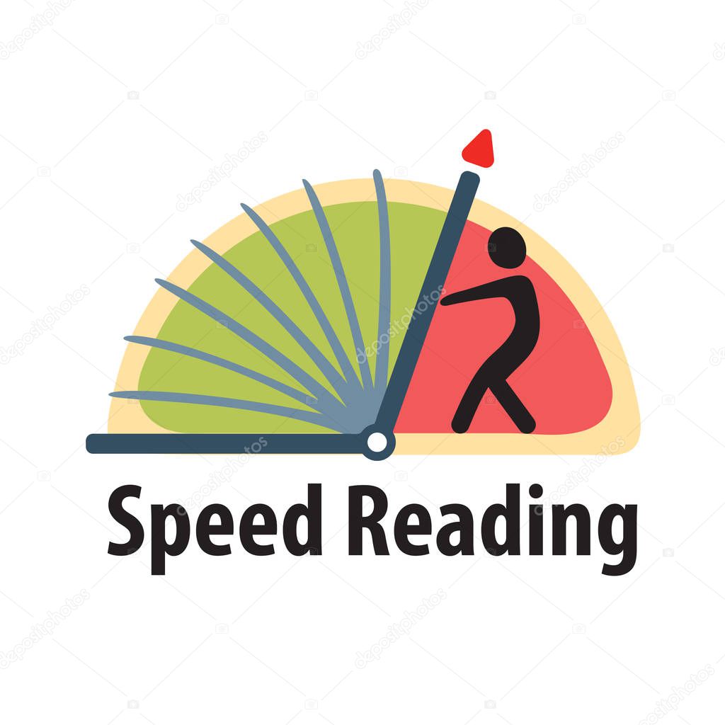 Logo for courses speed reading or words per minute test.