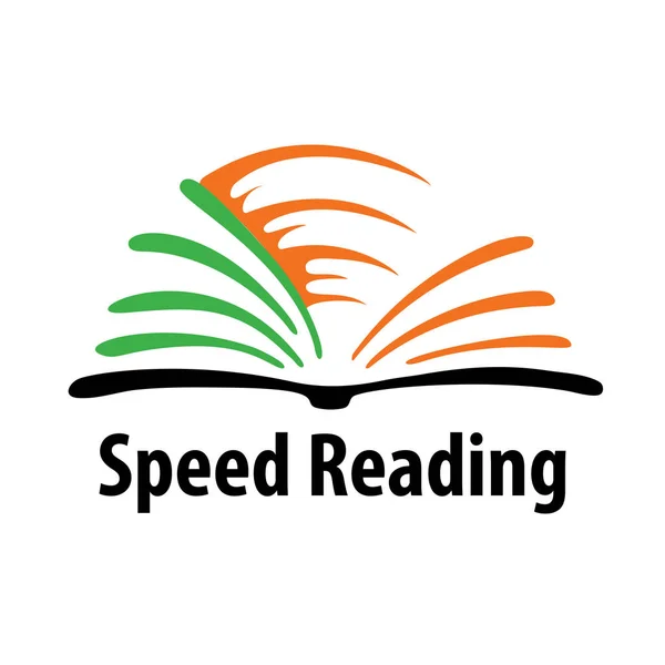 Logotyp för hastighet läsning kurser eller ord per minut test. — Stock vektor