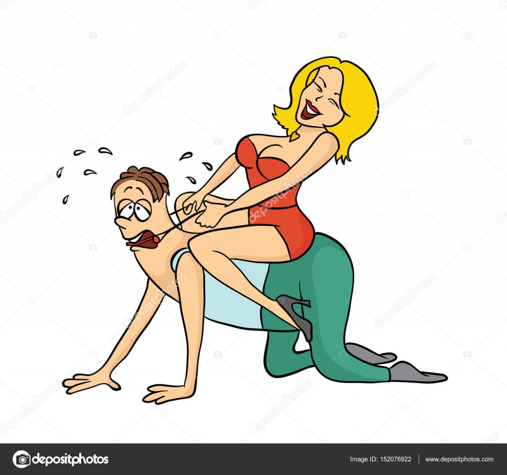 BDSM sexy adult couple, sado maso sexual role game. Vector illustration,  isolated on white. Stock Vector by ©wasja 152076922