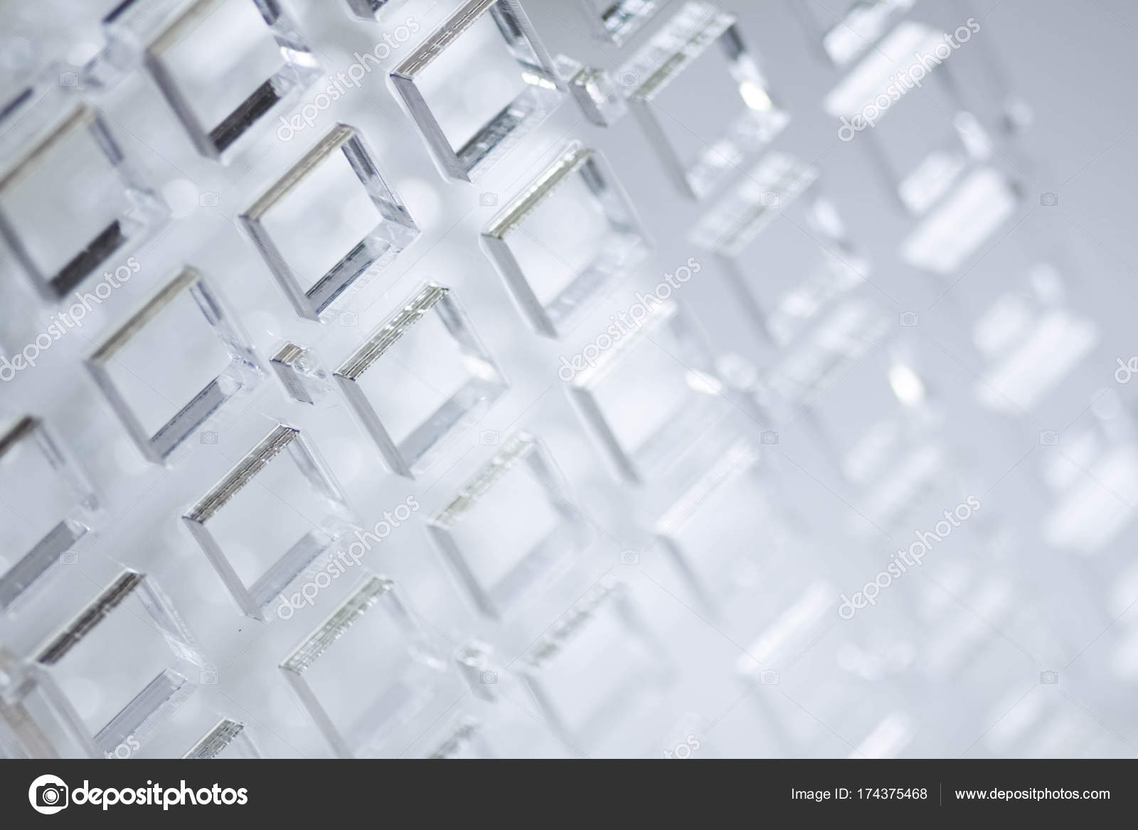 Abstract hightech background. A sheet of transparent plastic or glass with the cut out holes