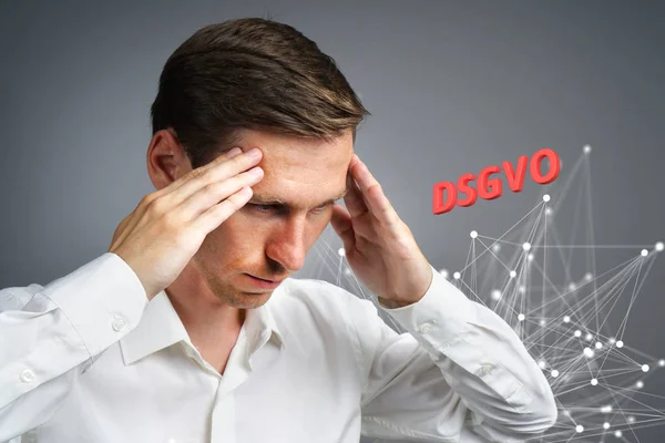 Dsgvo, deutsche Version von gdpr, Konzeptbild. Allgemeine Datenschutzverordnung, Schutz personenbezogener Daten. Datenschutzgrundverordnung. — Stockfoto