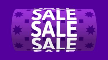 Hareket eden silindir şeklindeki 3 boyutlu metin satışı. 3d Hazırlandı.