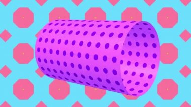 Renkli animasyon arka planında hareketli silindir şekli. 3d hazırlayıcı.