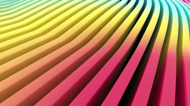 Animation sans couture de rayures abstraites colorées agitant. Animation de rendu 3D bouclable .