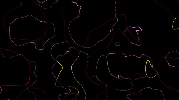 Animación sin fisuras de líneas abstractas sobre fondo negro. Aislado. Animación 4K Loopable . — Vídeo de stock