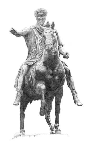 Monument Marco Aurelio at the Capitoline Hill (Piazza del Campid — Stock Photo, Image