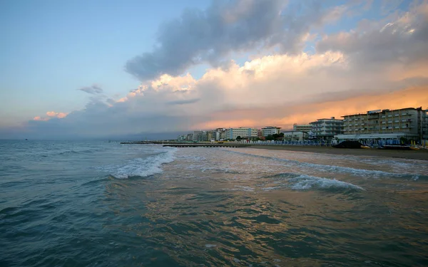 Sabah sahne Beach Lido di Jesolo yakınındaki Venedik, İtalya.