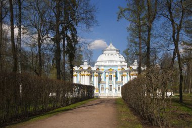 Tsarskoe selo 'daki Pavilion Hermitage (arka görünüm). St. Petersburg, Rusya Federasyonu