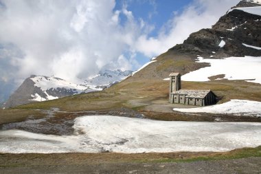 VANOISE, FRANCE: The Iseran Pass with Notre Dame de Toute Prudence Chapel, Bonneval-sur-Arc, Northern Alps